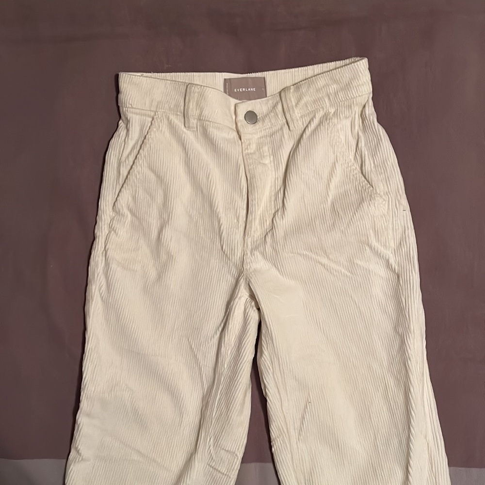 Everlane white corduroys size 0